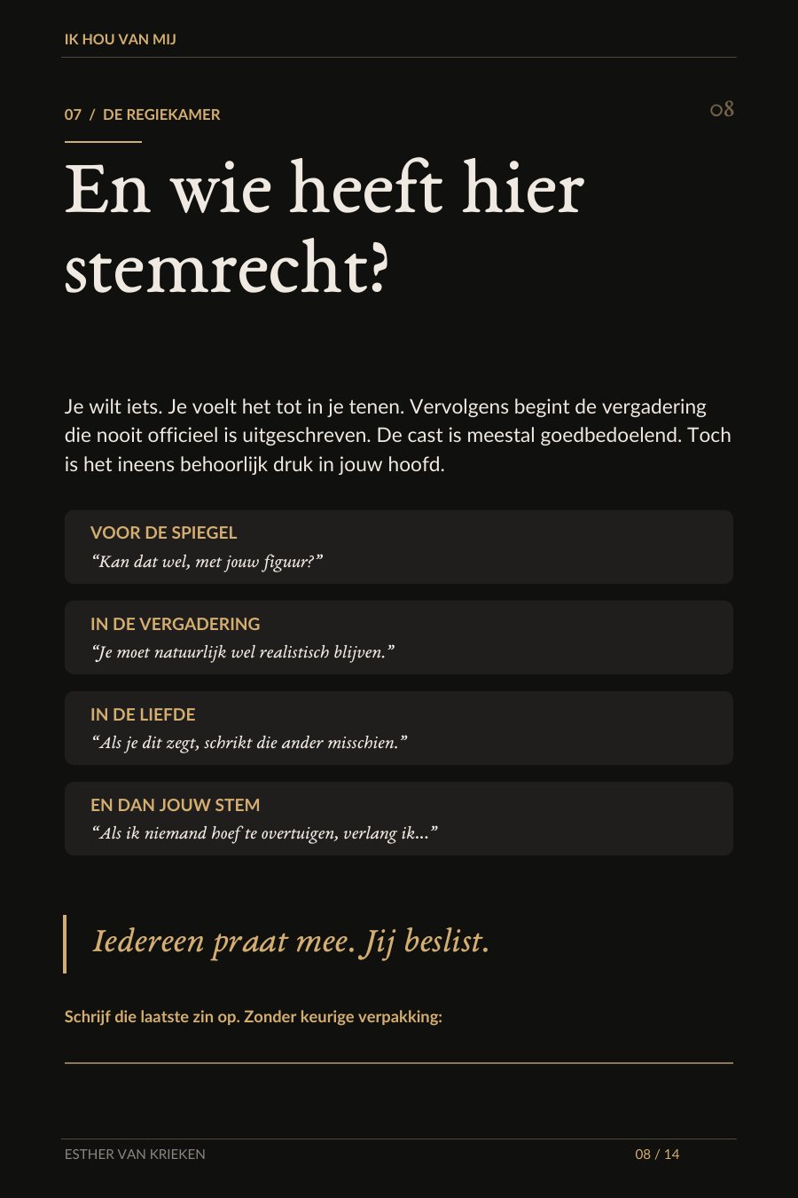 Binnenpagina uit MOMENT ACHT: En wie heeft hier stemrecht?